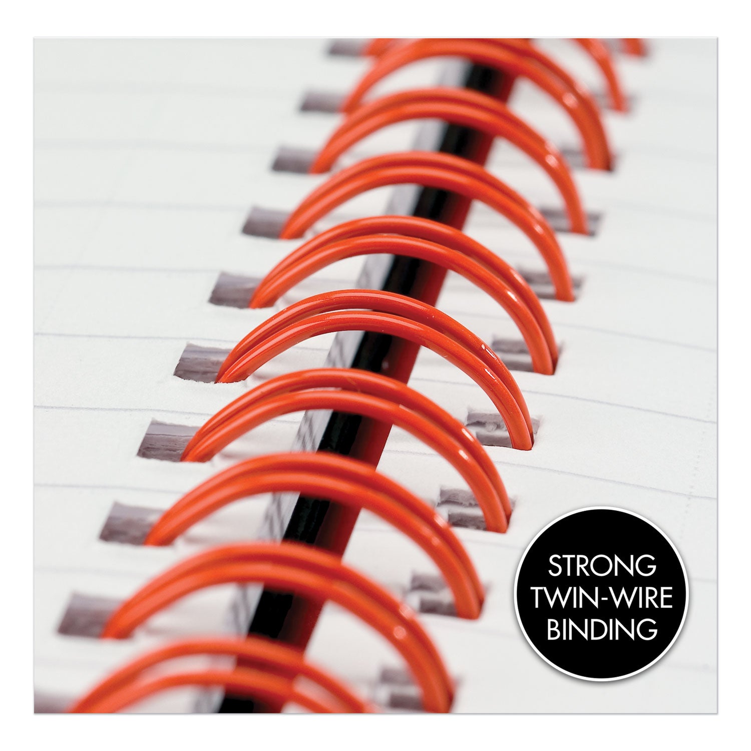70 Sheets - Wire Bound - 24 lb Basis Weight - A5 - 5 7/8" x 8 1/4" Sheet Size - White Paper - Red Binding - Black Cover - Perforated, Wipe-clean Cover, Laminated, Pocket - 1 Each