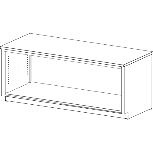 Mailflow Systems Storage Console-No Doors HPL, 72"W x 30"H