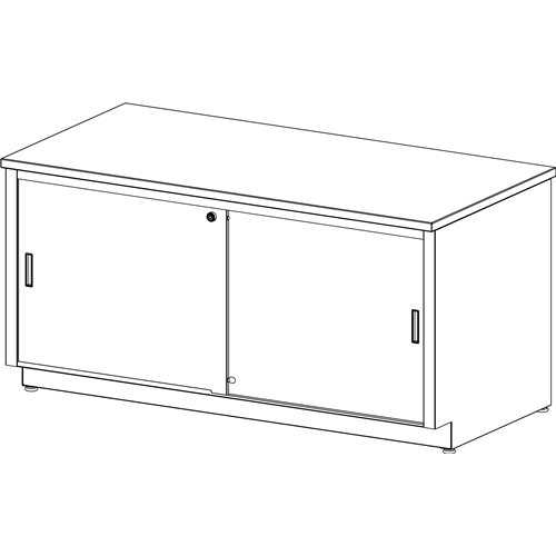 Mailflow Systems Storage Console with Locking Doors HPL, 60"W x 30"H