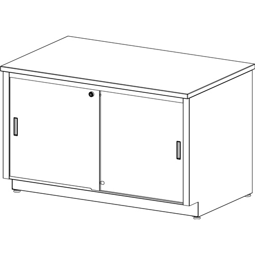 Mailflow Systems Storage Console with Locking Doors HPL, 48"W x 30"H