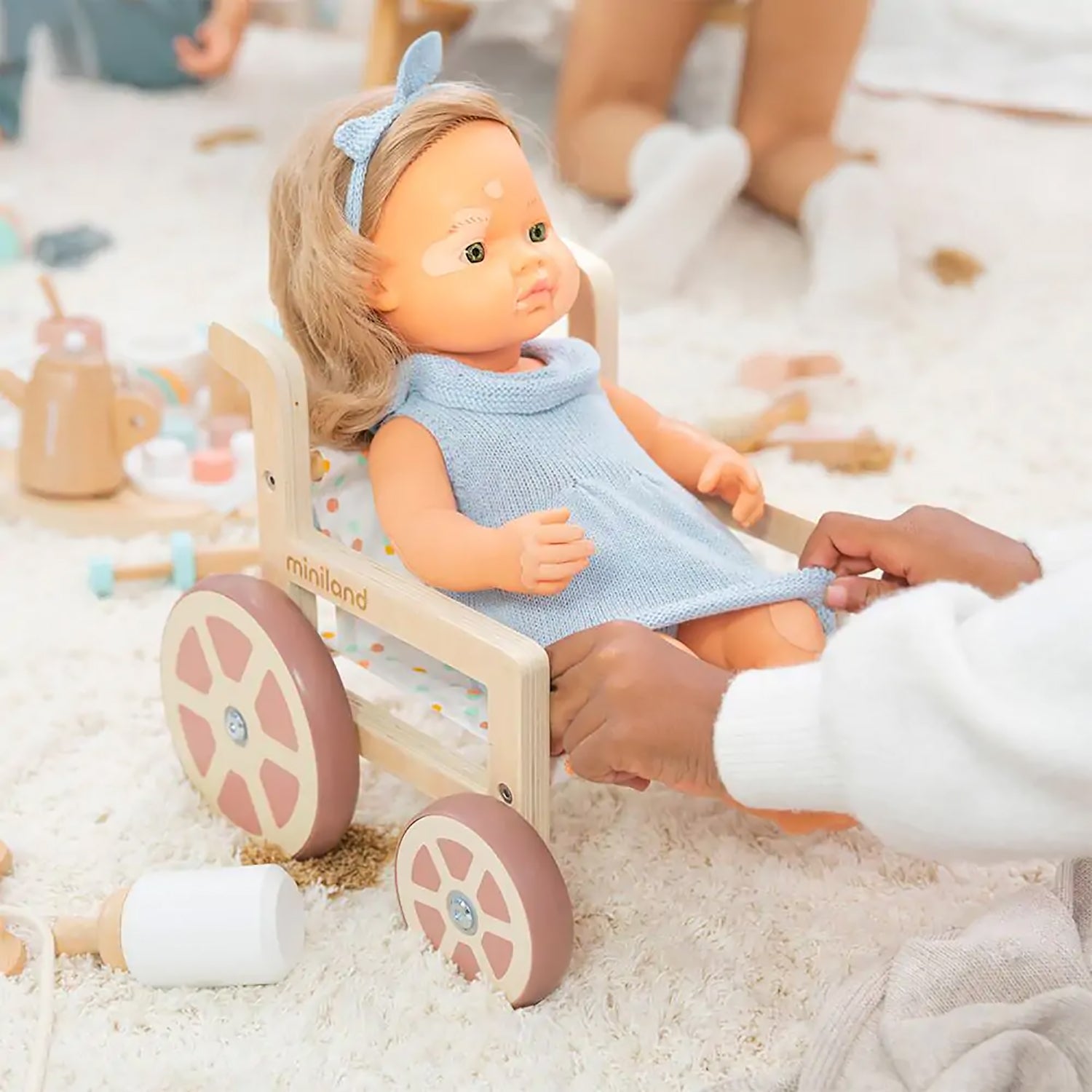Wooden Wheelchair Doll Accessory