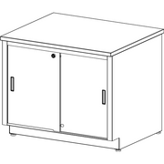 Mailflow Systems Storage Console with Locking Doors HPL, 36"W x 30"H