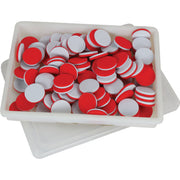 Simple Solution Two Color Red White Counters in Container - Set of 100