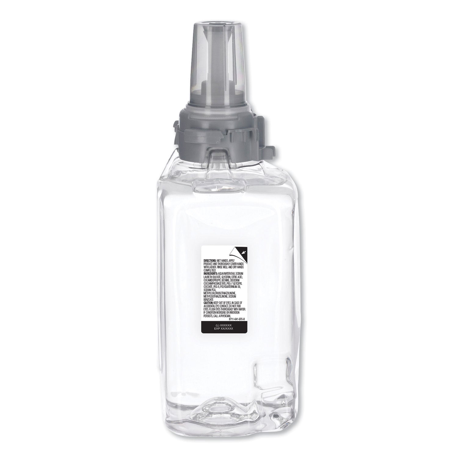 Gojo&reg; ADX-12 Clear/Mild Handwash Refill - 1.32 quart - Push Pump Dispenser - Hand, Skin - Moisturizing - Clear - Dye-free, Fragrance-free, Rich Lather, Bio-based - 1 Each