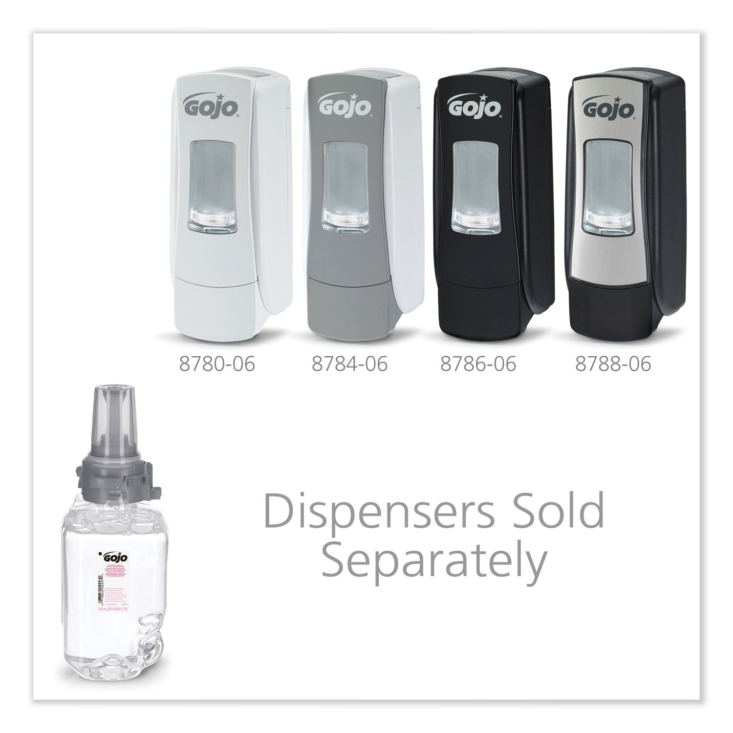 23.67 fl oz - Push Pump Dispenser - Hand, Skin - Moisturizing - Clear - Fragrance-free, Dye-free, Bio-based, Rich Lather - 4 / Carton