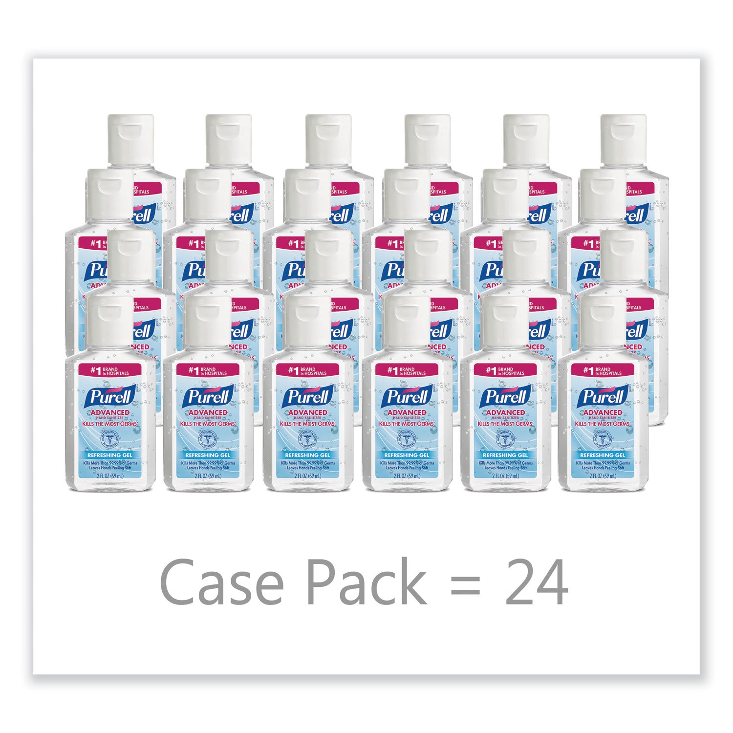 9605-24 Purell 2 Oz. Advanced Hand Sanitizer Refreshing Gel Flip Cap
