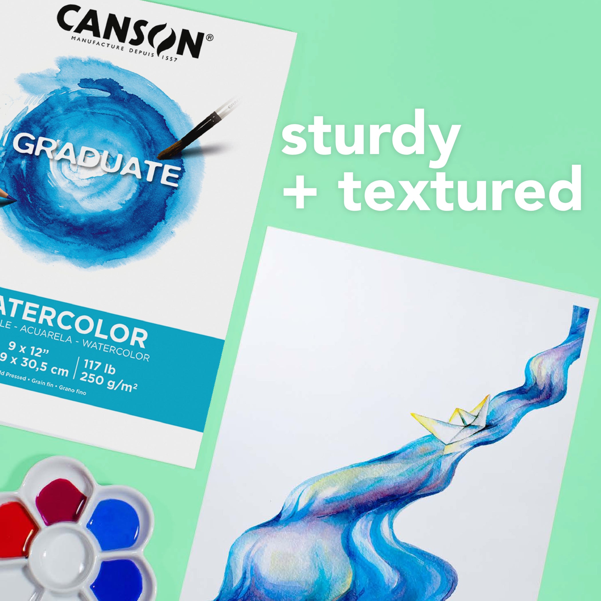Graduate Watercolor Pad, Foldover Binding, 20 Sheet, 5.5x8.5 inch, 1 Count
