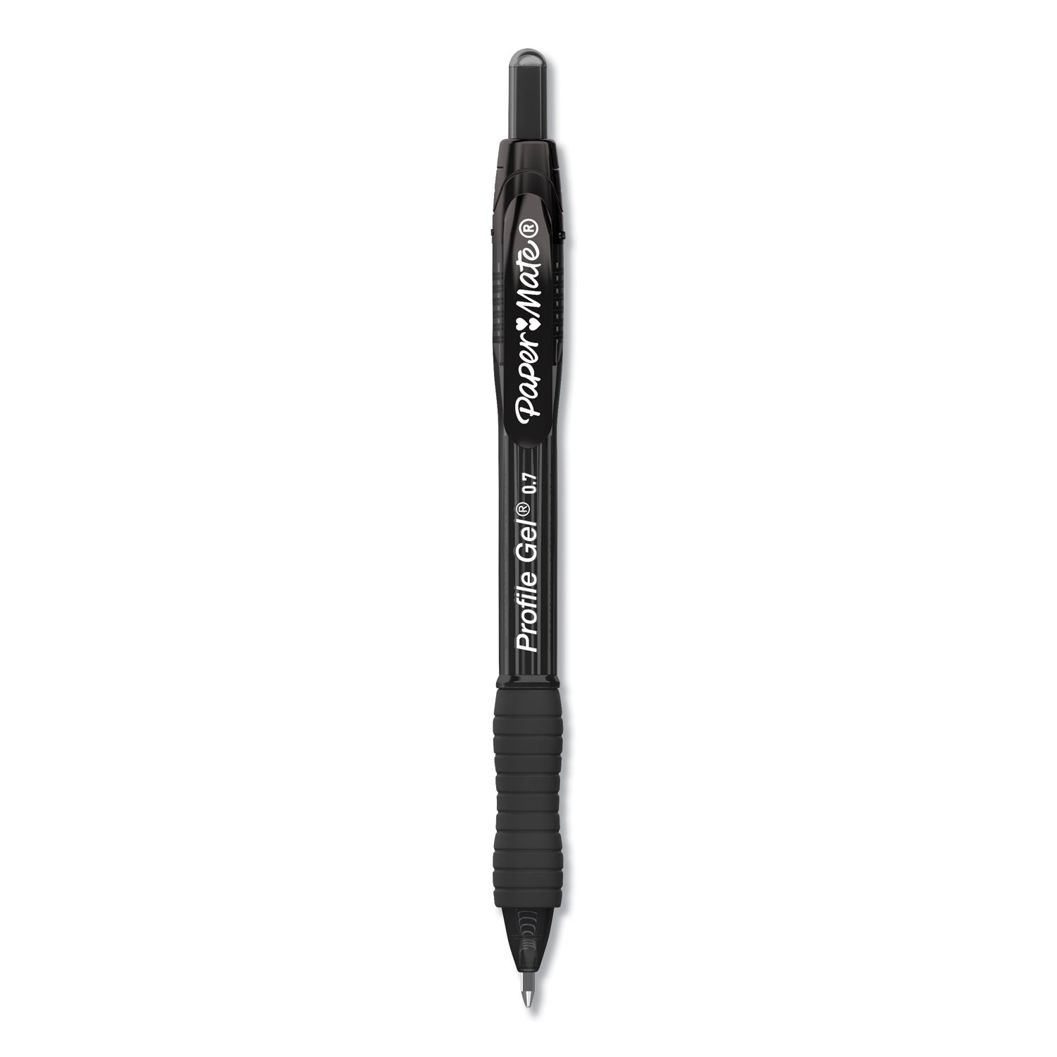 Profile Gel Pen, Retractable, Medium 0.7 Mm, Black Ink, Translucent Black Barrel, Dozen