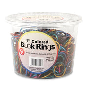 Book Rings in Counter Display - Assorted Metallic Colors, 500 Rings, 1"