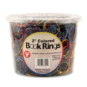 Book Rings in Counter Display - Assorted Metallic Colors, 250 Rings, 2"