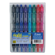 0.7 mm Fine Pen Point - Retractable - Erasable - Pink, Red, Green, Turquoise, Blue, Purple, Navy, Black Ink - Water Based, Gel-based - Translucent Barrel - Document, Writing - 8 / Pack