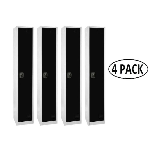 72 in. x 12 in. x 12 in. 1-Compartment Steel Tier Key Lock Storage Locker in Black (4-Pack)