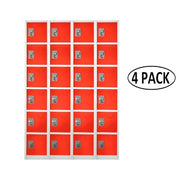 72 in. H x 12 in. W x 12 in. D 6-Compartment Steel Tier Key Lock Storage Locker in Red (4-Pack)
