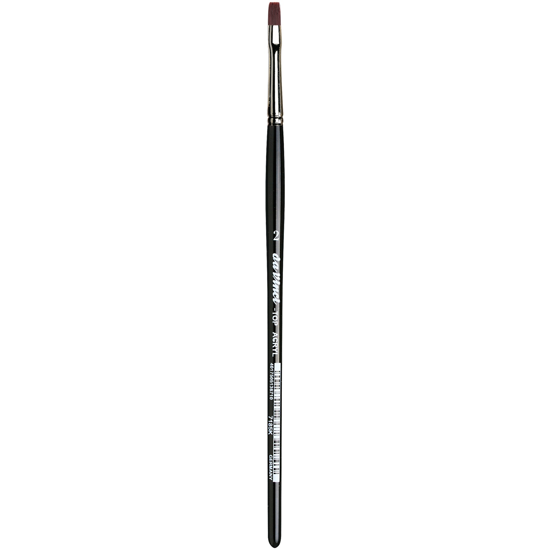 TOP-ACRYL Bright Red-Brown Brush, Synthetic, Acrylic & Oil, Flat, Series 7185K, Size 2