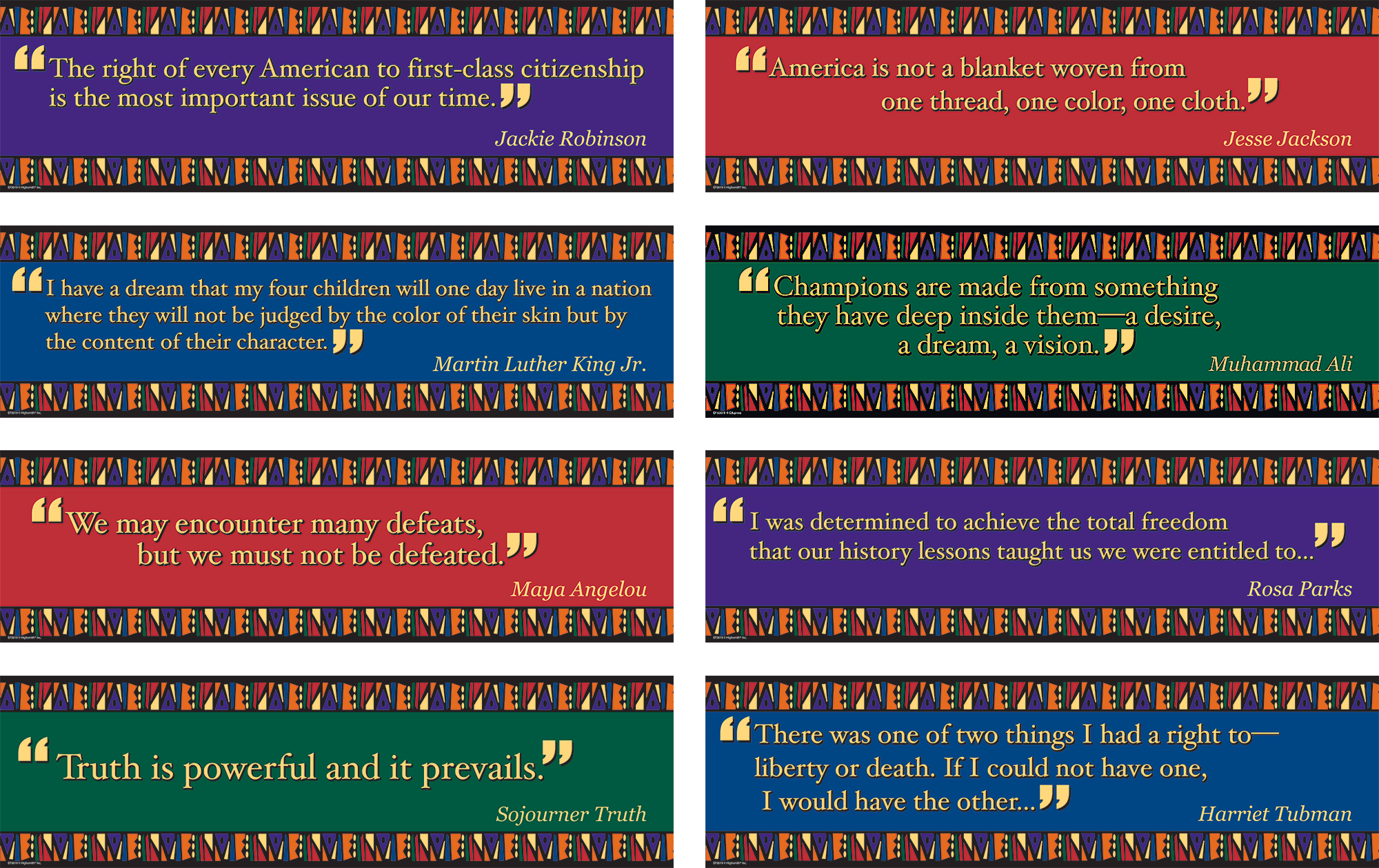 Black American Quotes Mini Bulletin Board