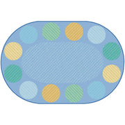 Tranquil Spot Seating Rug with 12 Seats  - 4ft x 6ft - Oval - Blue
