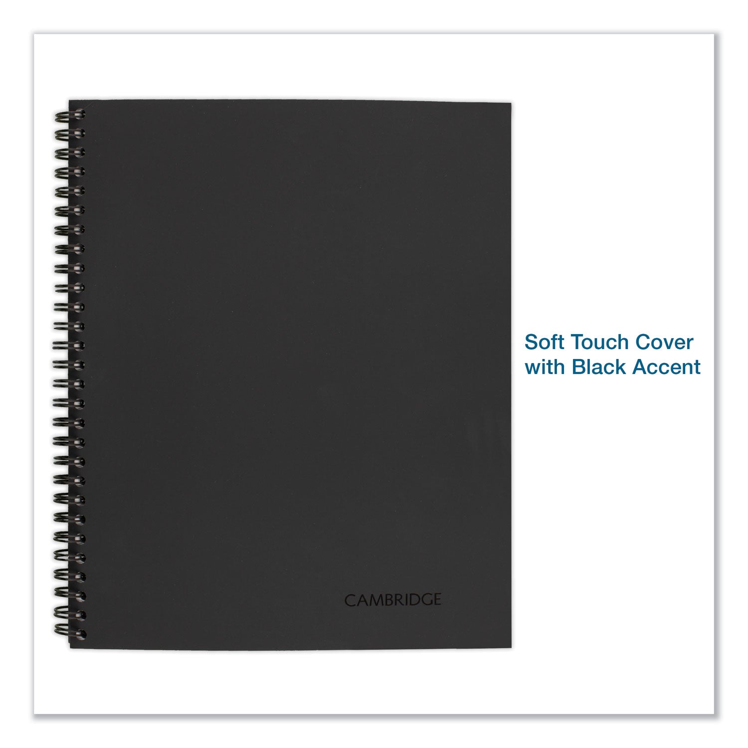 80 Sheets - Double Wire Spiral - 0.34" Ruled - 20 lb Basis Weight - Letter - 8 1/2" x 11" Sheet Size - White Paper - Black Binding - Black Linen Cover - Bond Paper, Perforated, Subject - 1 Each