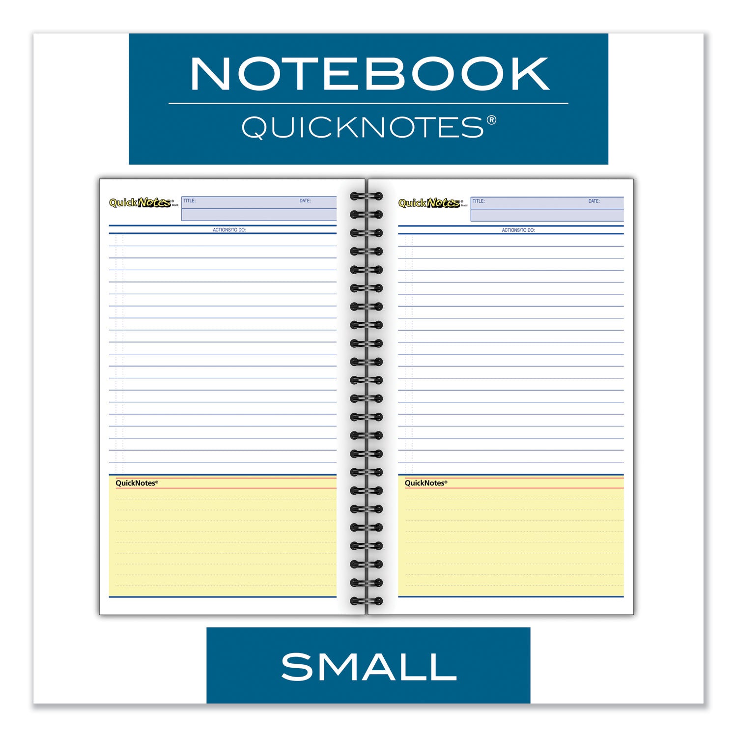 80 Sheets - Wire Bound - 20 lb Basis Weight - Jr.Legal - 5" x 8" Sheet Size - White Paper - Black Binding - Black Linen Cover - Perforated, Subject, Bond Paper - 1 Each