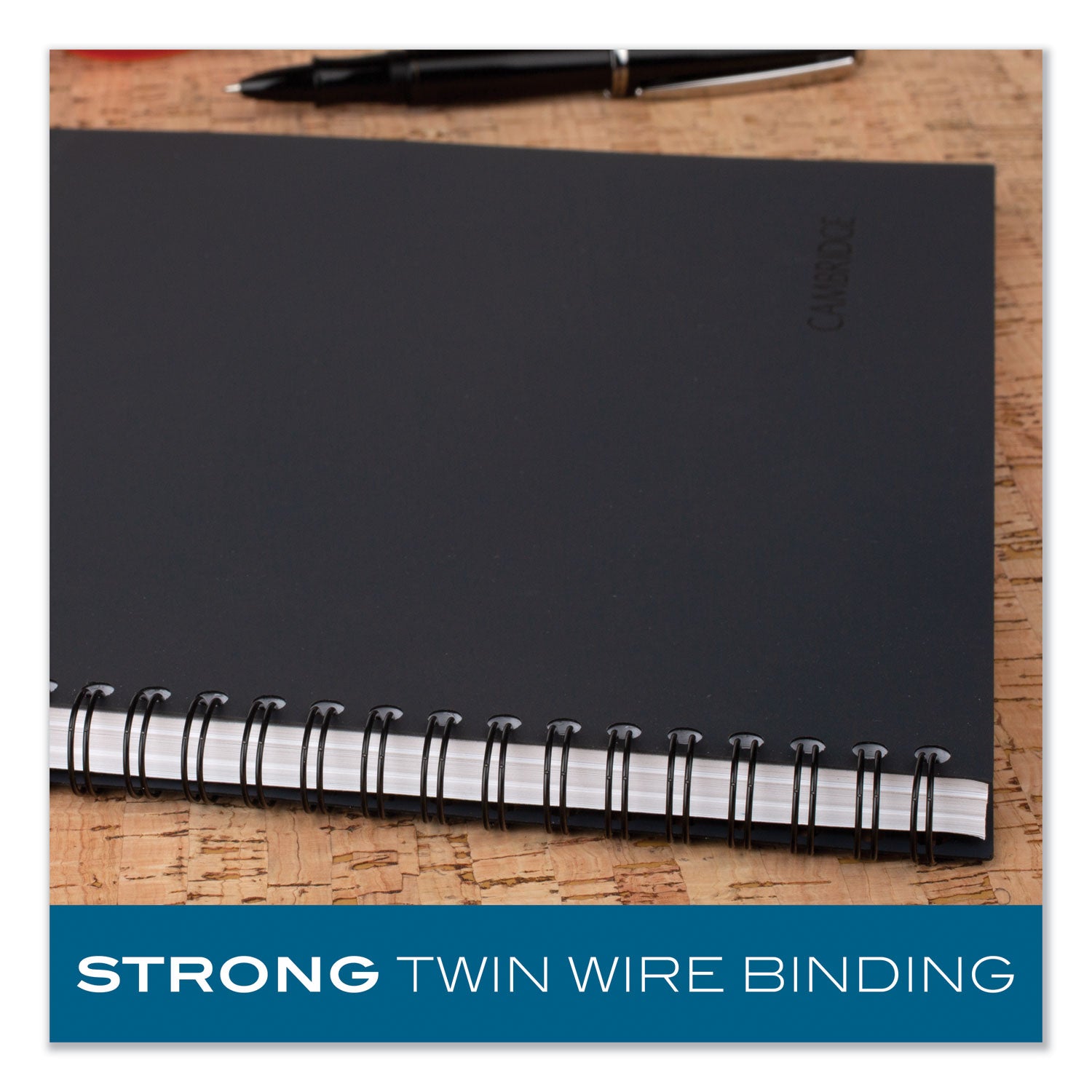 80 Sheets - Double Wire Spiral - 0.34" Ruled - 20 lb Basis Weight - Letter - 8 1/2" x 11" Sheet Size - White Paper - Black Binding - Black Linen Cover - Bond Paper, Perforated, Subject - 1 Each