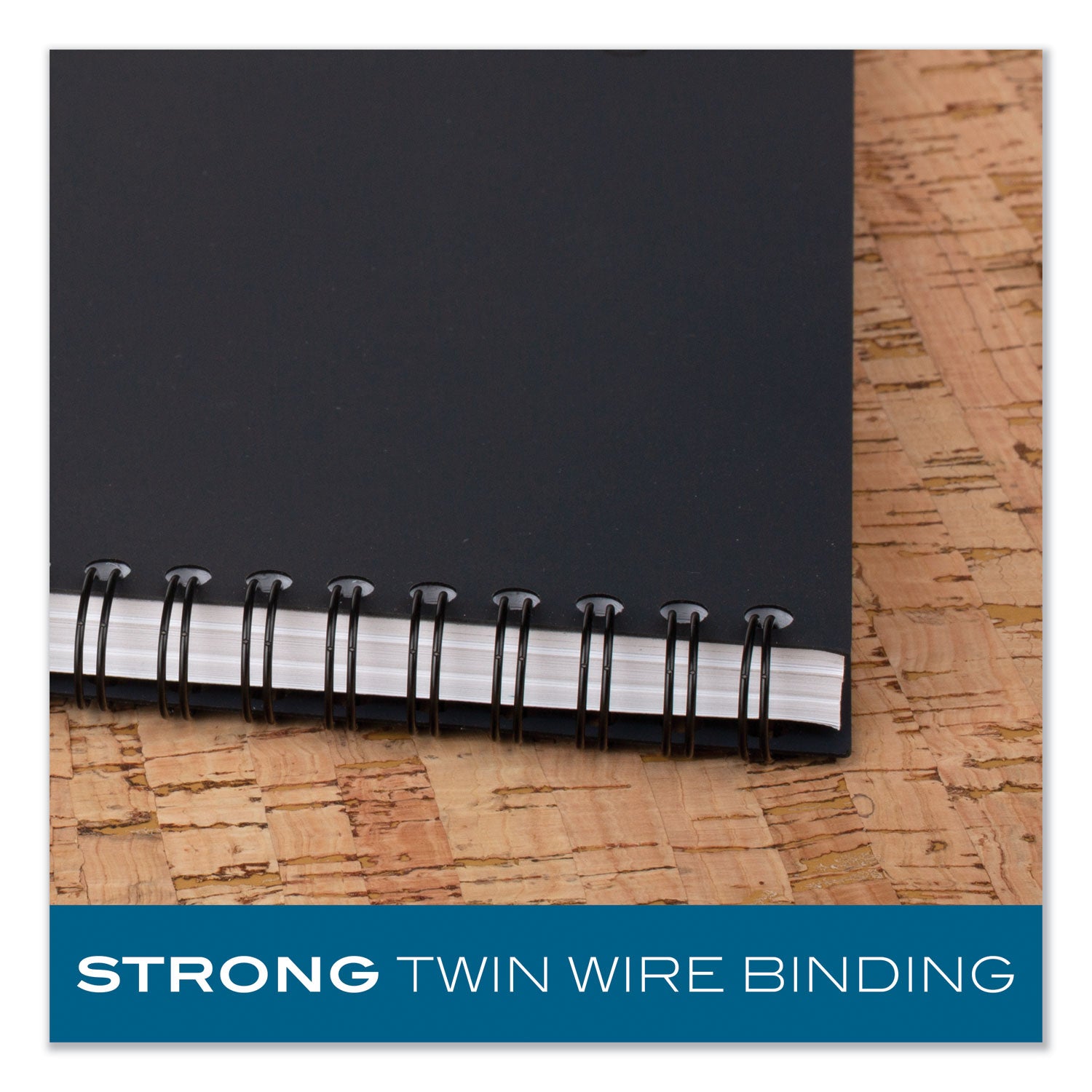 80 Sheets - Wire Bound - 20 lb Basis Weight - Jr.Legal - 5" x 8" Sheet Size - White Paper - Black Binding - Black Linen Cover - Perforated, Subject, Bond Paper - 1 Each
