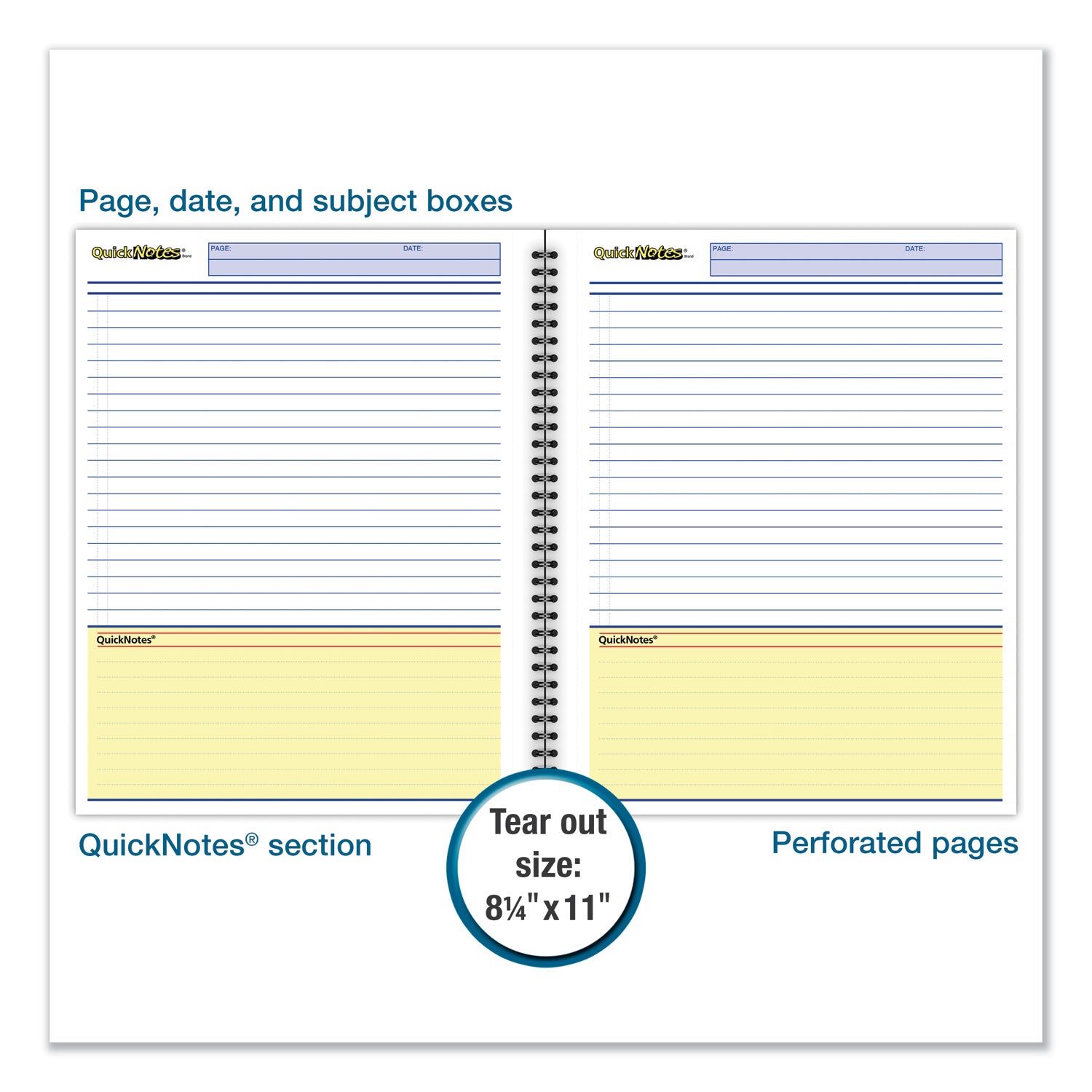 Action - 8 1/2" x 11" Sheet Size - Spiral Bound - Assorted - Linen - Perforated, Pocket, Notes Area - 1 Each
