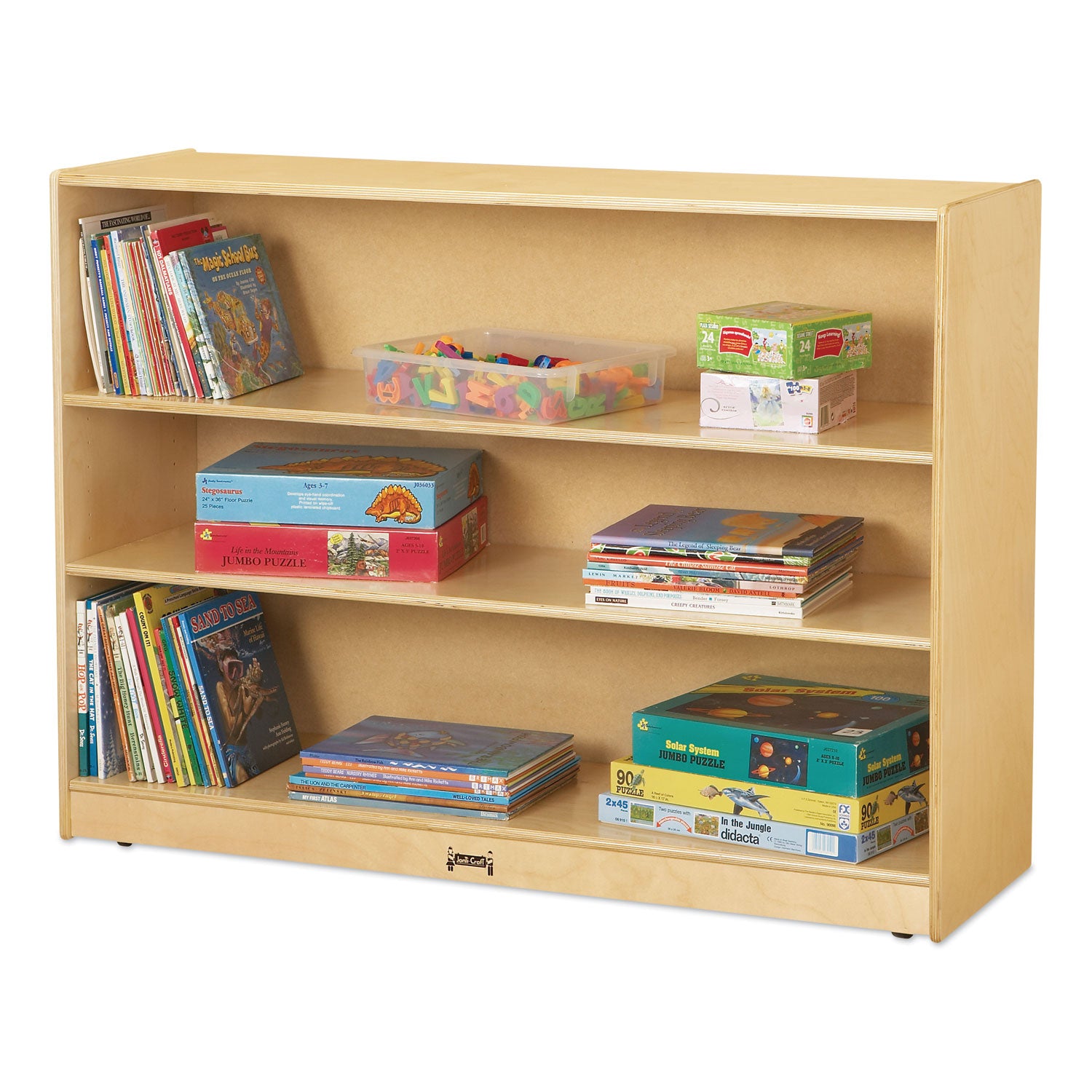 3 Compartment(s) - 35.50" Height x 48" Width x 15" Depth - Floor - Light Duty, Adjustable Shelf, Sturdy - Wood Grain - Baltic Birch Plywood - 1 Each