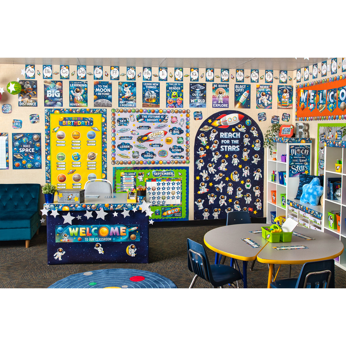 ALPHABET BULLETIN BOARD OUTER SPACE