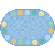 Tranquil Spot Seating Rug with 18 Seats - 6ft x 9ft - Oval - Blue