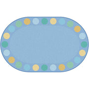 Tranquil Spot Seating Rug with 24 Seats - 7ft 6in x 12ft - Oval - Blue