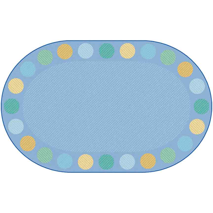 Tranquil Spot Seating Rug with 24 Seats - 7ft 6in x 12ft - Oval - Blue