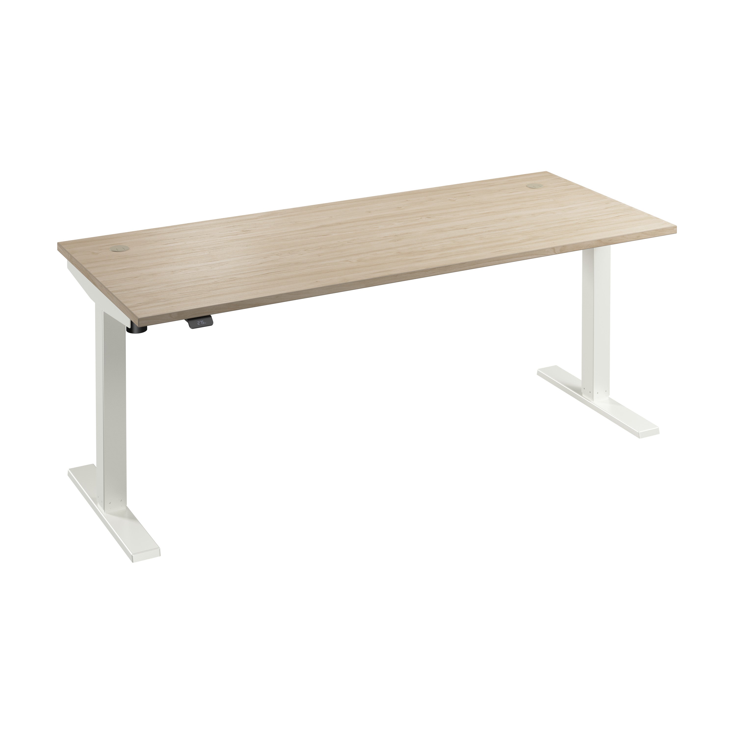 Bush Business Furniture Move 40 Series 72W x 30D Electric Height Adjustable Standing Desk in Natural Elm with White Base - 71.02" Width x 29.37" Depth x 28.17" Height