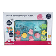 Stack and Balance Octopus Puzzle - Colorful Wooden Sea Creature Puzzle Toy for Toddlers, Fine Motor Skills and Puzzle Play