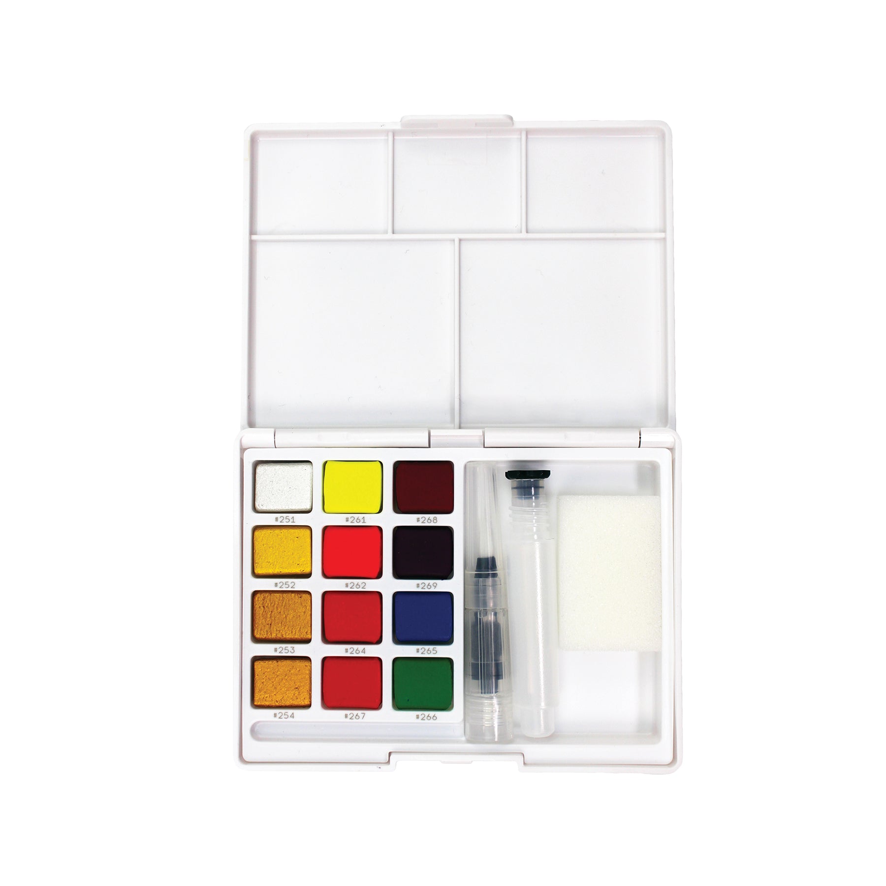 Koi Water Colors Field Sketch Box with Brush, 12 Creative Art Colors
