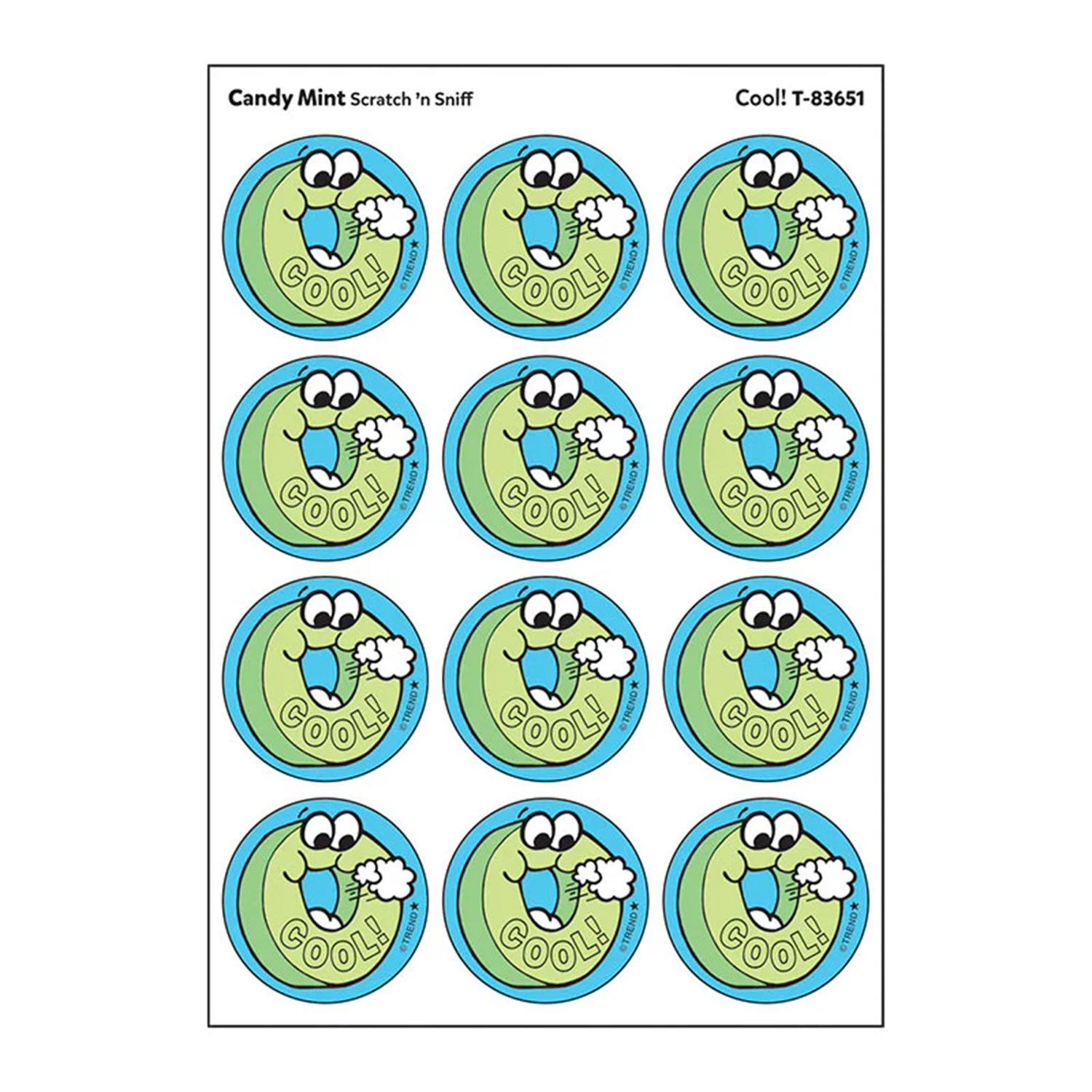 Cool!/ Candy Mint Scent Stickers, 24 Per Pack, 6 Packs