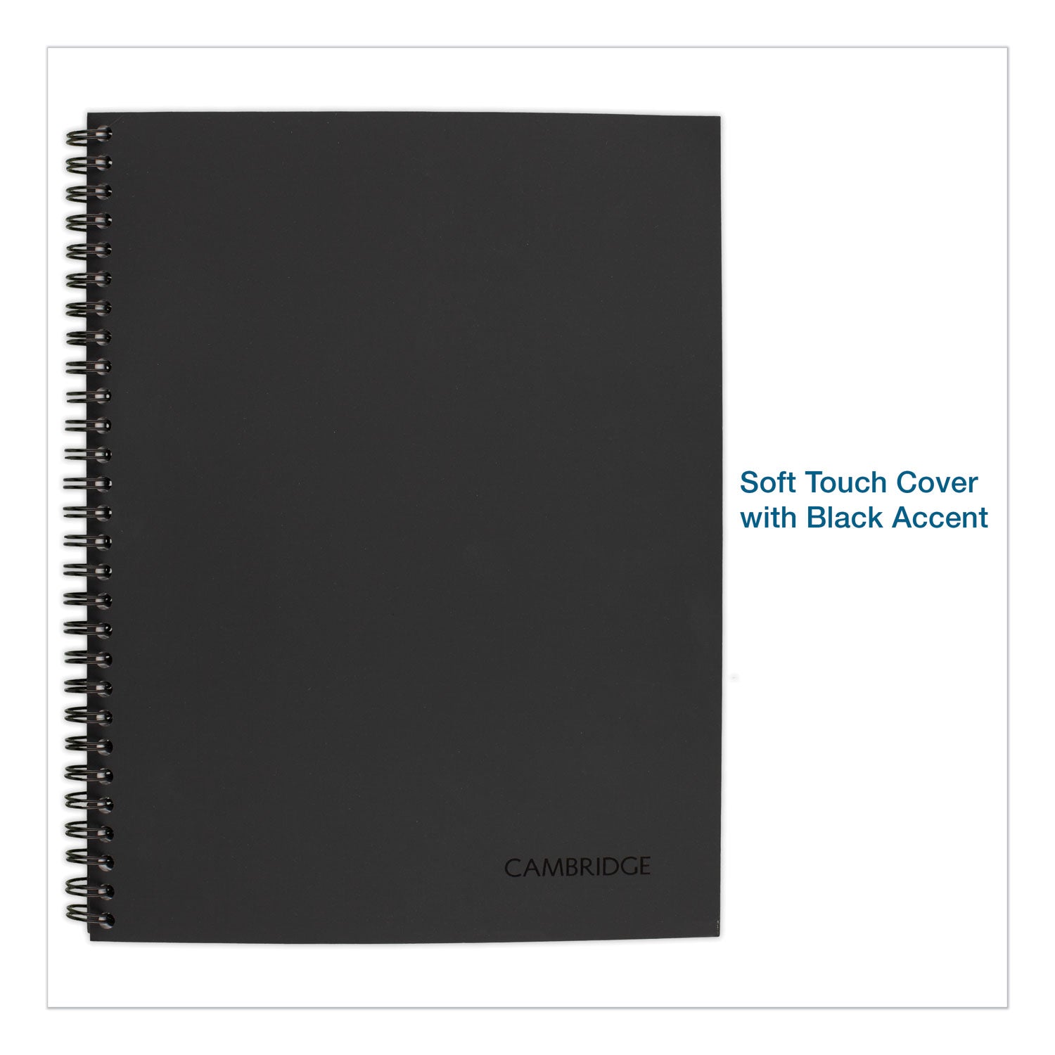 Cambridge Limited Business Notebook, 80 Sheets, Wire Bound, Legal Ruled, 8 1/4" x 11", Black Linen Cover, Perforated, 1 Each