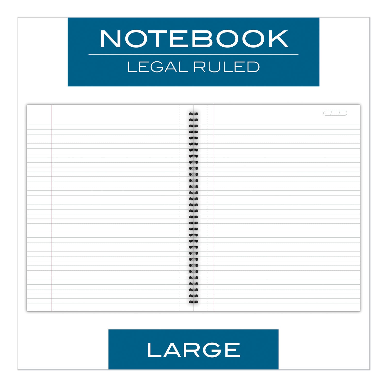 Cambridge Limited Business Notebook, 80 Sheets, Wire Bound, Legal Ruled, 8 1/4" x 11", Black Linen Cover, Perforated, 1 Each