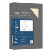 Southworth 25% Cotton Business Paper - Letter - 8 1/2" x 11" - 24 lb Basis Weight - Wove - Watermarked, Acid-free, Lignin-free, Date-coded - Ivory - 1 Box