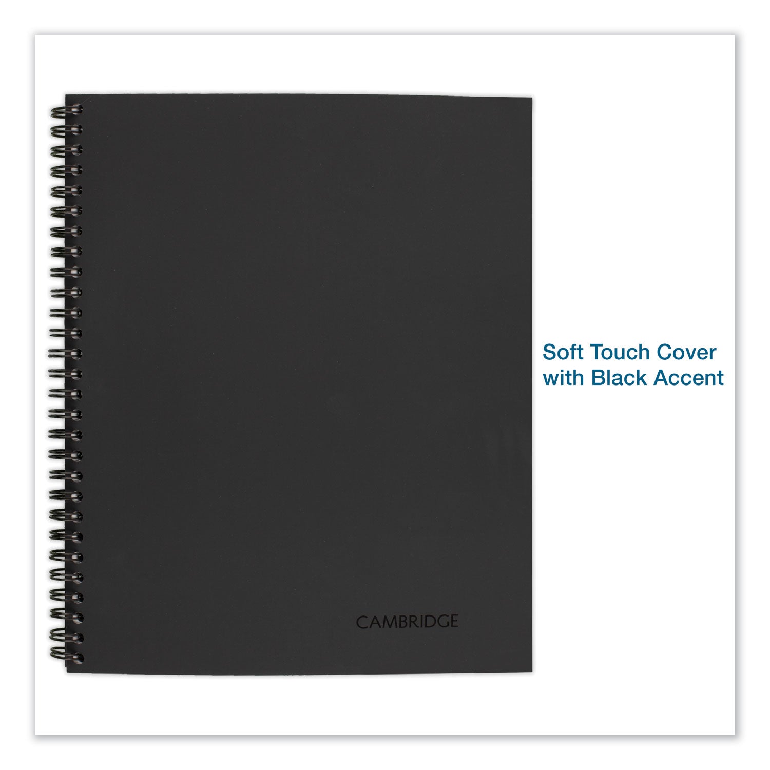 80 Sheets - Wire Bound - 0.28" Ruled - 20 lb Basis Weight - 6" x 9 1/2" Sheet Size - White Paper - Black Linen Cover - Pocket, Tab, Subject, Perforated, Flexible Cover - 1 Each