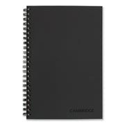 Cambridge Limited Business Notebook, 80 Sheets, 8" x 5", College Ruled, Wire Bound, Perforated, Black Linen Flexible Cover, 20 lb White Bond Paper, 1 Each