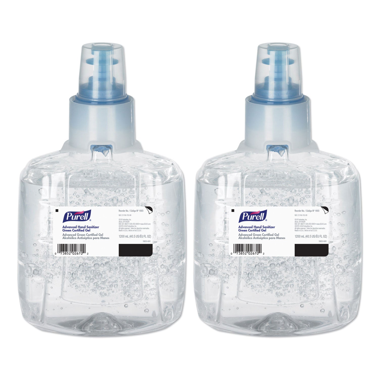 PURELL&reg; Hand Sanitizer Gel Refill - 1.27 quart - Hands-free Dispenser - Kill Germs - Skin, Hand - Clear - Fragrance-free, Dye-free - 2 / Carton