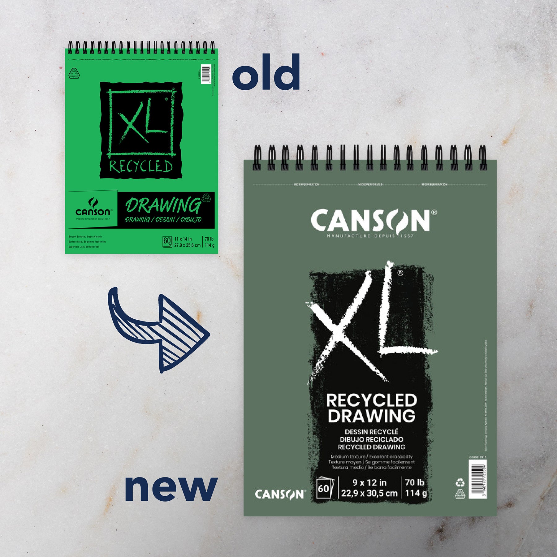 XL Series Drawing Pad, Recycled, Top Wire Binding, 60 Sheet, 9x12 inch, 1 Count