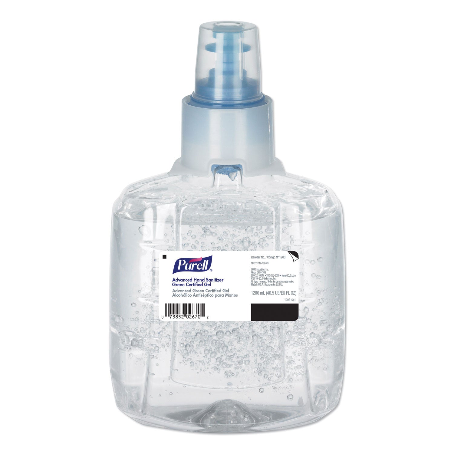 PURELL&reg; Hand Sanitizer Gel Refill - 1.27 quart - Hands-free Dispenser - Kill Germs - Skin, Hand - Clear - Fragrance-free, Dye-free - 2 / Carton