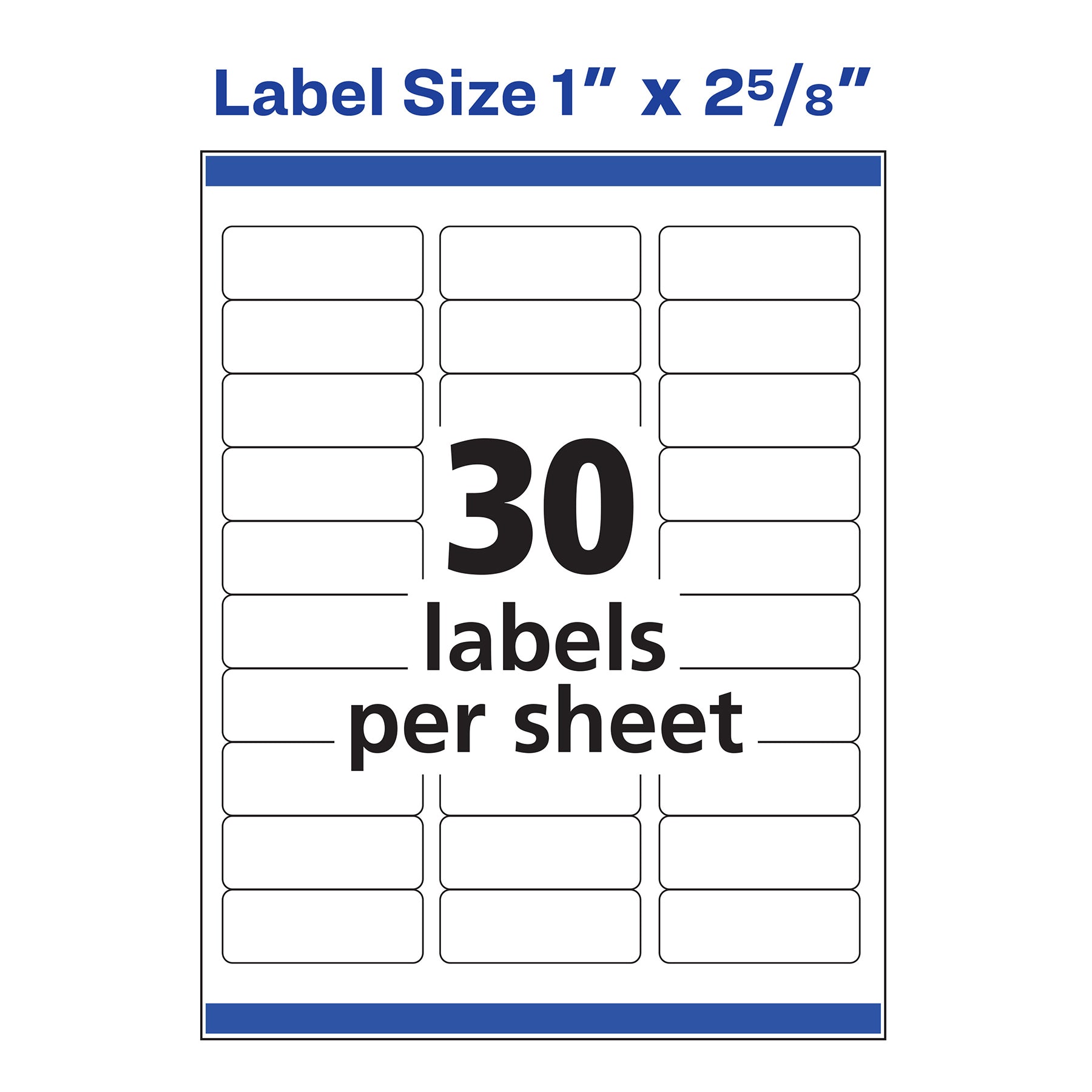 Easy Peel® Address Labels, Sure Feed™ Technology, Permanent Adhesive, 1" x 2-5/8", 750 Labels