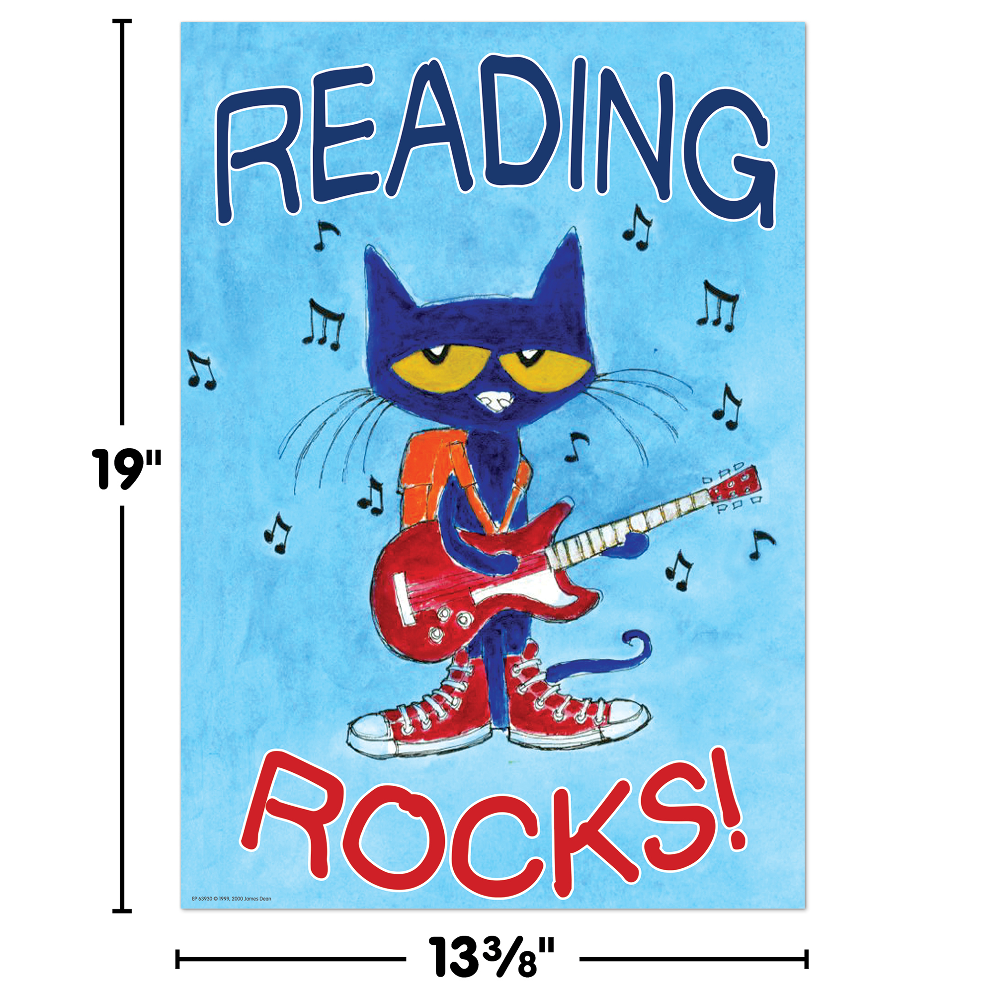 Pete the Cat® Reading Rocks Positive Poster
