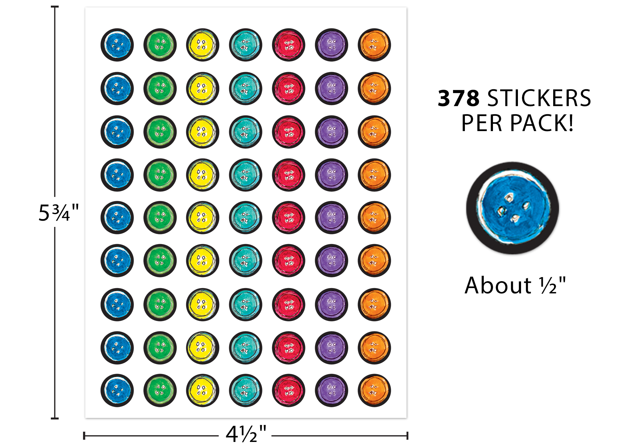 Pete the Cat® Groovy Buttons Mini Stickers