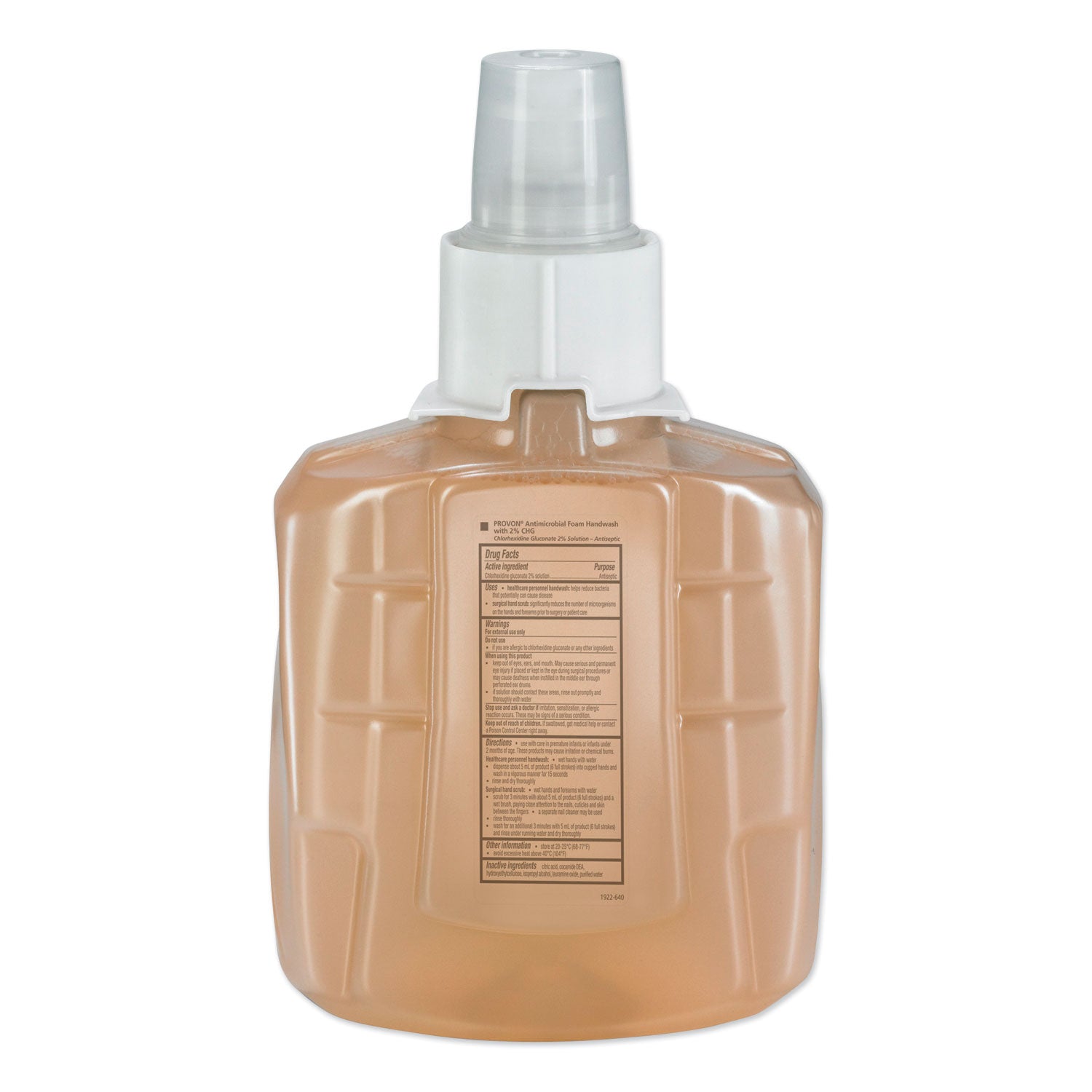1.27 quart - Pump Bottle Dispenser - Kill Germs - Hand - Antibacterial - Beige - Fragrance-free, Dye-free - 2 / Carton