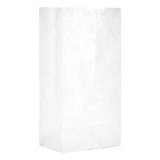 Grocery Paper Bags, #4 Size, 5" x 3.13" x 9.88", White, 500/Bundle