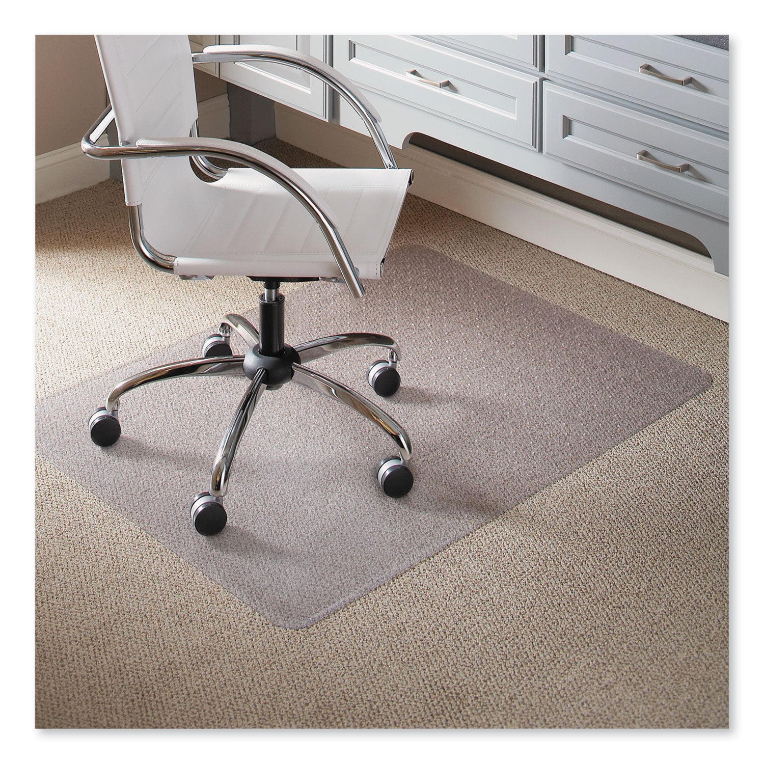 ES ROBBINS EverLife Rectangular Chair Mat - Pile Carpet - 60" Length x 46" Width x 0.250" Thickness - Rectangular - Vinyl - Clear - 1 Each