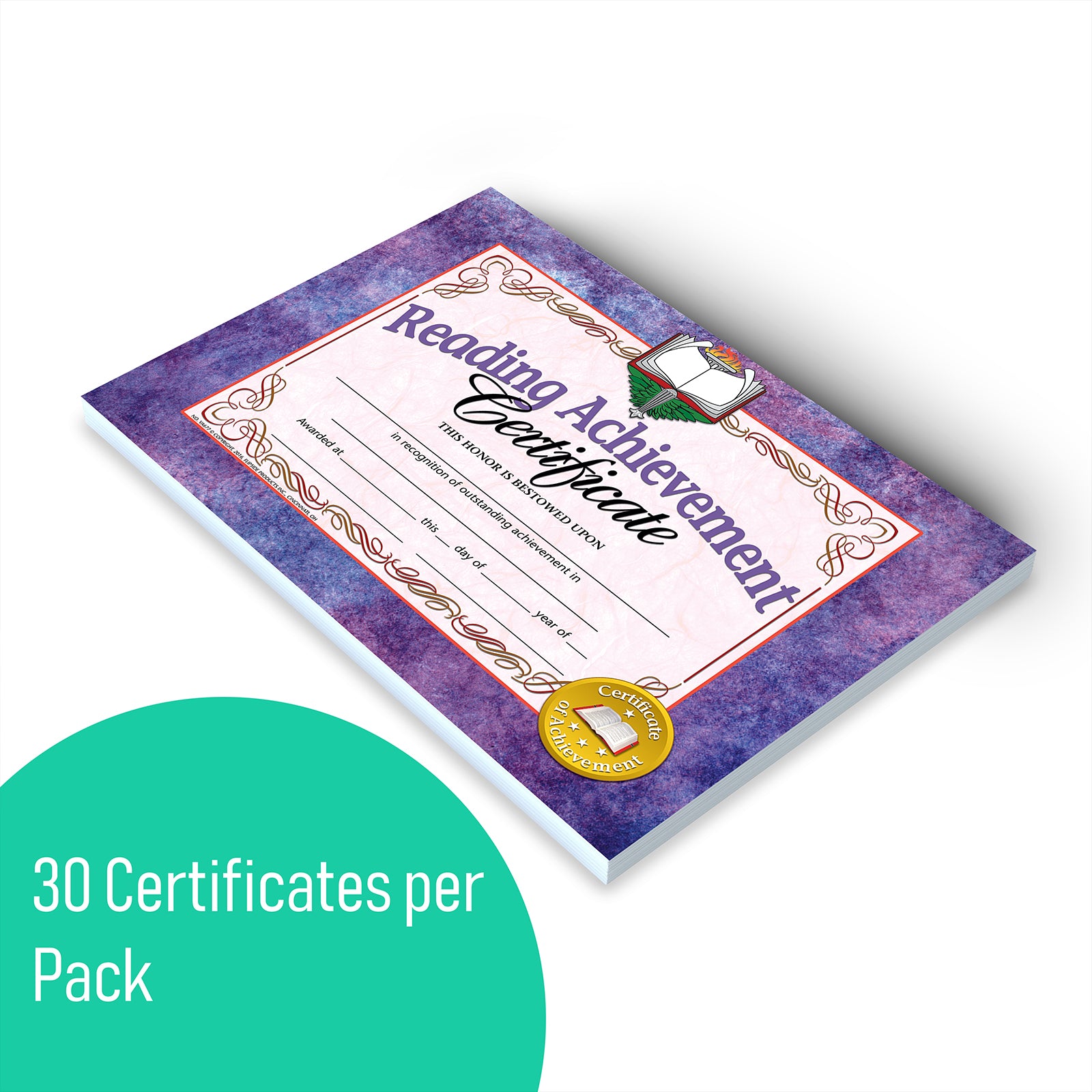Reading Achievement Certificate, 8.5" x 11", Pack of 30