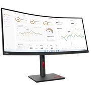 Lenovo - ThinkVision T34w-30 34" Class UW-QHD Curved Screen LED Monitor - 21:9 - Raven Black - 34" Viewable - Vertical - 95% DCI-P3